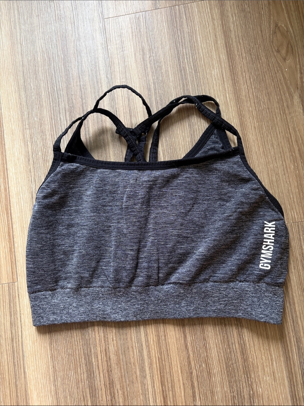 Gymshark Dark Heather Grey Seamless Strappy Sports Bra